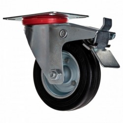 Kovové gumové otočné brzdové koliesko 100 mm Gopart