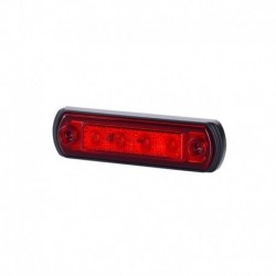 Oválna predná 4-LED svetlo 12v 24v červená na gumovej základni Horpol