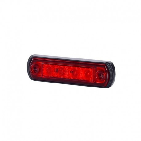 Oválna predná 4-LED svetlo 12v 24v červená na gumovej základni Horpol
