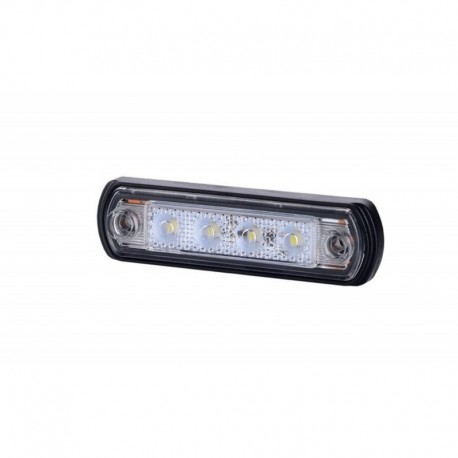 Oválné přední obrysové světlo 4 Led 12v 24v Bílá na gumové základně Horpol