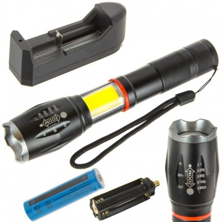 LED svítilna s nastavitelným zoomem Cob Battery
