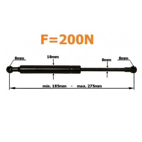 Plynový Anticipač 275mm 200n Door Zetor Ekvivalent 53369911