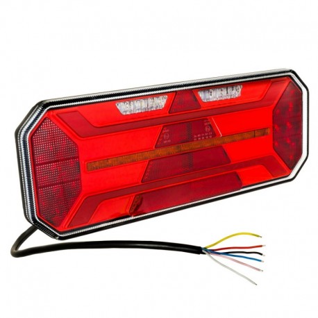 LED zadní světlo 12V 24V Levá s trojúhelníkem 5 funkcí