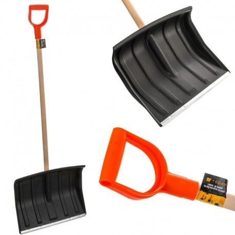 Lopata na sníh Černá dřevěná násada Teger 48x120cm