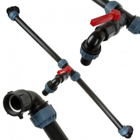 T-kusová spojka Ibc ventil Pcv 2" Hdpe trubka 50mm