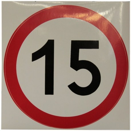 Nálepka s obmedzením rýchlosti 15