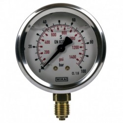 Manometer Fi 63 Bsp 1/4" spodný Rozsah 0-100 Bar Wika
