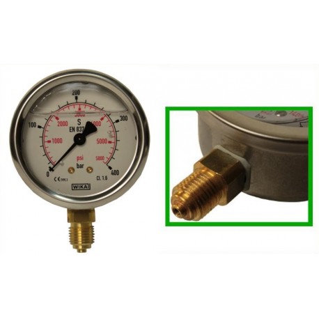 Manometer Fi 63 Bsp 1/4" Spodný rozsah 0-400 Bar Wika