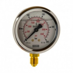 Manometer Fi 63 Bsp 1/4" Spodný rozsah 0-250 Bar Wika