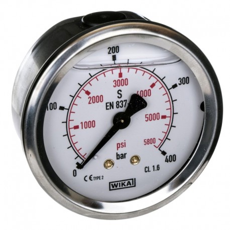 Manometr Fi 63 Bsp 1/4" zadní Rozsah 0-400 Bar Wika