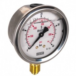 Manometer Fi 63 Bsp 1/4" Spodný rozsah 0-40 Bar Wika