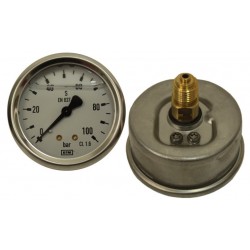 Manometer Fi 63 Bsp 1/4" zadný Rozsah 0-100 Bar Wika