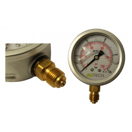Manometr Fi 63 Bsp 1/4" Spodní rozsah 0-10 Bar Agtech