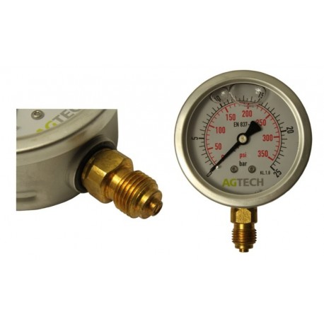 Manometr Fi 63 Bsp 1/4" Spodní rozsah 0-25 Bar Agtech