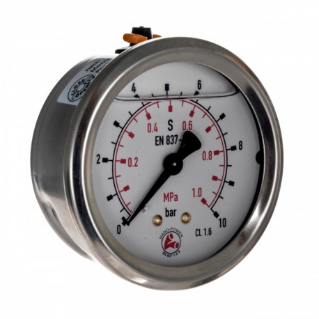 Manometer Fi 63 Bsp 1/4" zadný Rozsah 0-10 barov