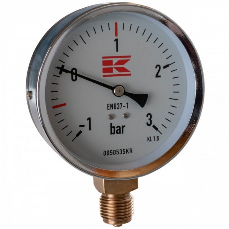 Hlaveňový manometr 1/2" 100 mm Rozsah -1 až 3bar