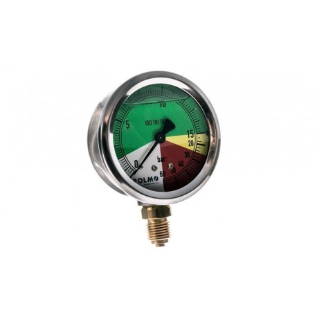 Glycerinový Manometr 63 mm 0-15/60 bar Závit 1/4" Spodní připojení Kyselinovzdorné pouzdro Postřikovač, Polmo výrobek