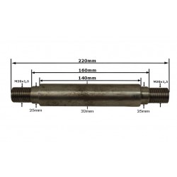hriadeľ kolesa kultivátora dlhá 32x225 M20x1,5