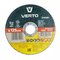 Kotouč na řezání kovů Inox 125mm X 22,52mm X Gr. 1mm Verto 61h405