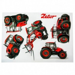 Nálepka s modely traktorů Zetor