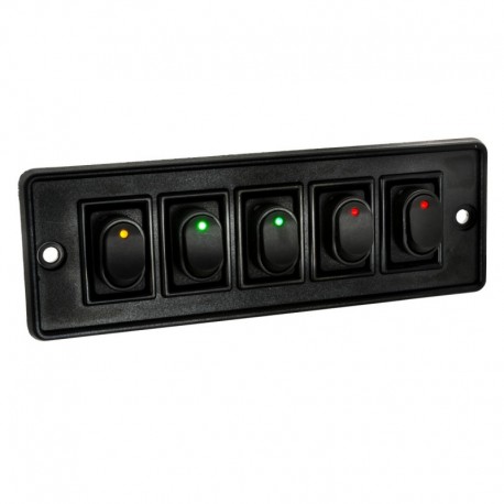 5-násobný spínací panel s LED spínačmi