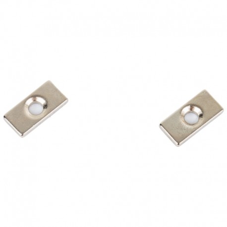 magnet neodymový s otvorom pre skrutku 20x10x3mm doštička, 2ks. Geko