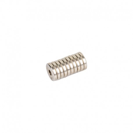Válcový neodymový magnet s otvorem pro šroub 14x3mm, 10ks.
