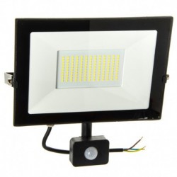LED reflektor 100W 230V studená farba 6500K s pohybovým senzorom