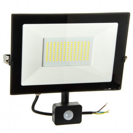 LED reflektor 100W 230V studená barva 6500K s pohybovým senzorem