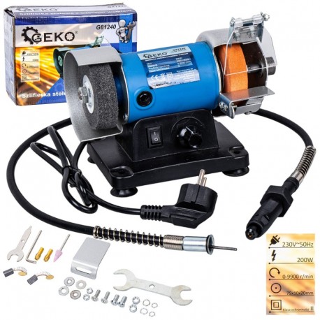Stolová brúska s flexibilným hriadeľom 200W Geko