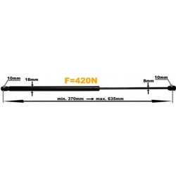 Plynová vzpera masky Volvo 635 mm 420 N GMP20379348H