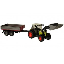 Traktor Claas Nectis 267 F s nakladačem a přívěsem Bruder 02112