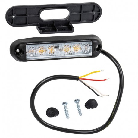 Výstražné blikající světlo 6 LED 12 V 24 V oranžové Horpol, homologace