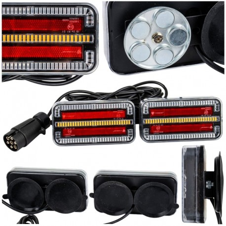 Zadné LED svetlá na magnet s dynamickou smerovkou, 3 funkcie, 12–24 V TT-Technology