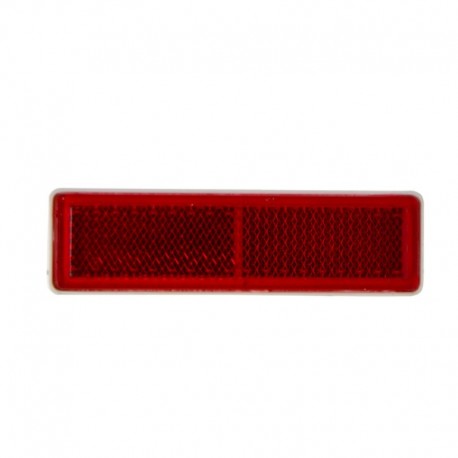 Obdĺžniková odrazka 70×20 mm červená samolepiaca