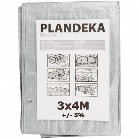 Stříbrná plachta 3x4m 110g/m2 vyztužená silná