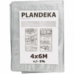 Stříbrná plachta 4x6m 110g/m2 vyztužená silná