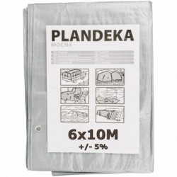 Strieborná plachta 6x10m 110g/m2 vystužená silná