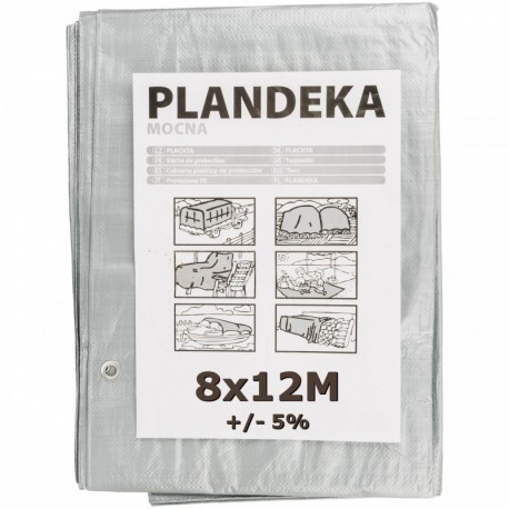 Strieborná plachta 8x12m 110g/m2 vystužená silná