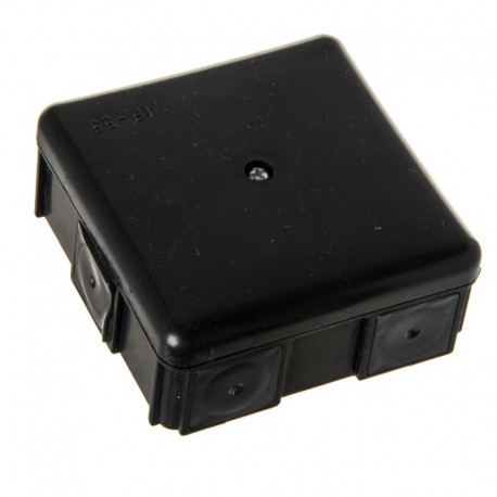 Elektrická krabice 86x86x39 PK-6 černá pro instalaci do přívěsů