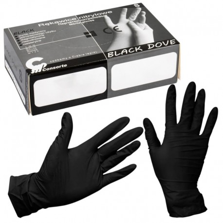 Nitrilové rukavice Black Dove S, 100 ks, Consorte