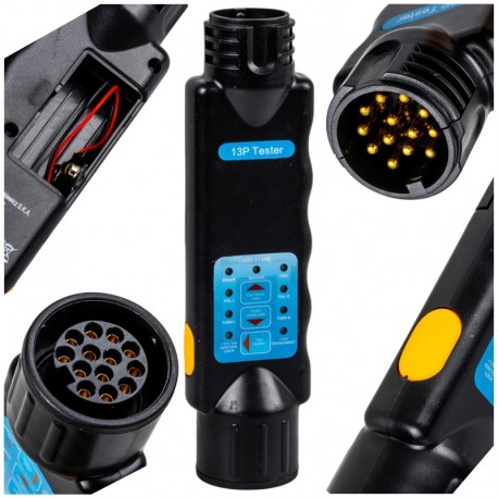 Tester zásuviek pre prívesy Kamar s 13 pinmi 12V