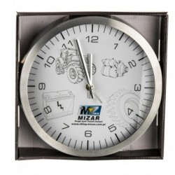 Okrúhle nástenné hodiny 25cm s logom Mizar