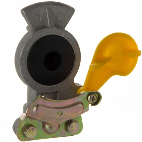 Pneumatický konektor m22x1,5 žltý, tvrdý, bez ventilu, otvor pre príves 15 mm