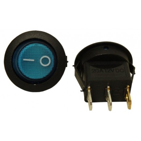 Osvětlený Spínač 12v Fi 20 Kulatý Modrý Irs-101-8c/D
