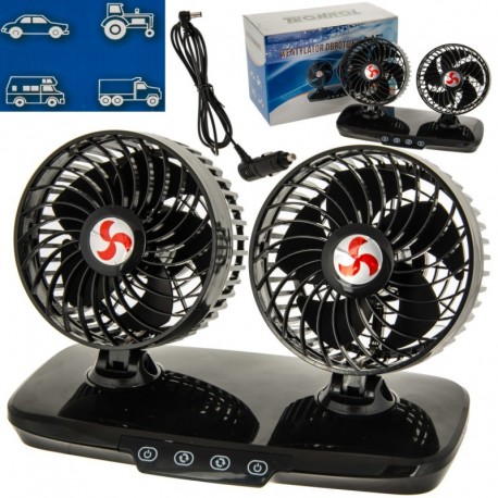 Rotační Ventilátor 12v Průměr Stínítka 2x 4,5" Double, Dotykový Panel