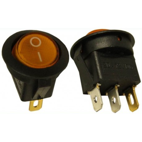 Osvětlený Spínač 12v Kulatý Žlutý