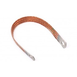 Měděný Zemnící Pásek Opletený 30 Cm Otvor Fi 10,5 Mm