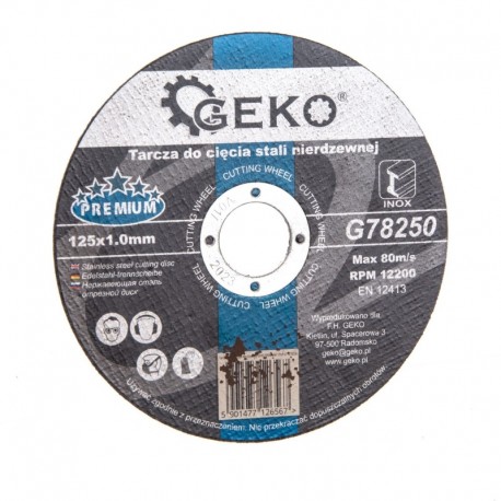 Řezný kotouč na nerezovou ocel 125x22,2 mm Gr. 1 mm Geko Premium