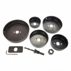 Sada 8 dierovacích píl na drevo, sadrokartón, plast 64-127mm